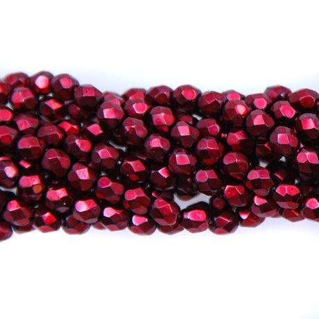 4FC844: CZ FACET RD Metallic Red 4MM-600PC