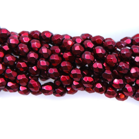 4FC844R: CZ FC Round Metallic Red 4mm 100Pc