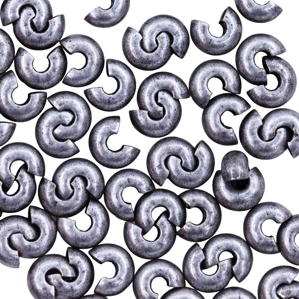 4FI169-2AS: Crimp Cover Ant Silver 4mm NF 50pc