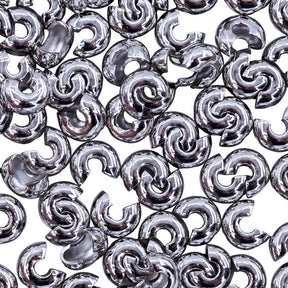 4FI169-2S: Crimp Cover Silver 4mm NF 50pc