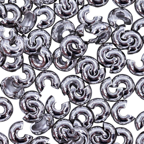4FI169-2S: Crimp Cover Silver 4mm NF 50pc