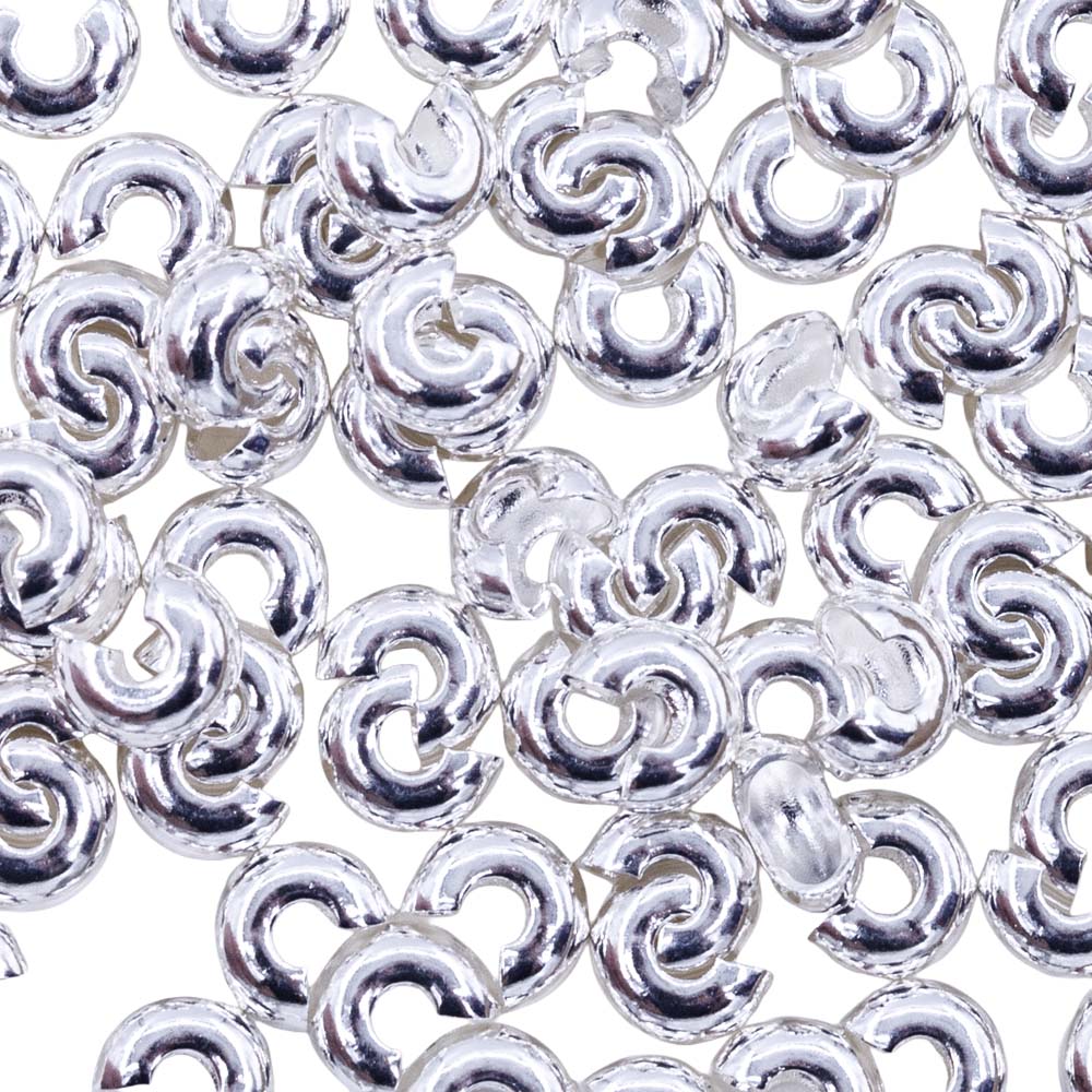 4FI169-2SP: Crimp Cover Silver Plated 4mm NF 50pc