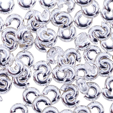 4FI169-2SP: Crimp Cover Silver Plated 4mm NF 50pc