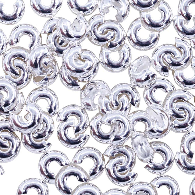 4FI169-2SP: Crimp Cover Silver Plated 4mm NF 50pc