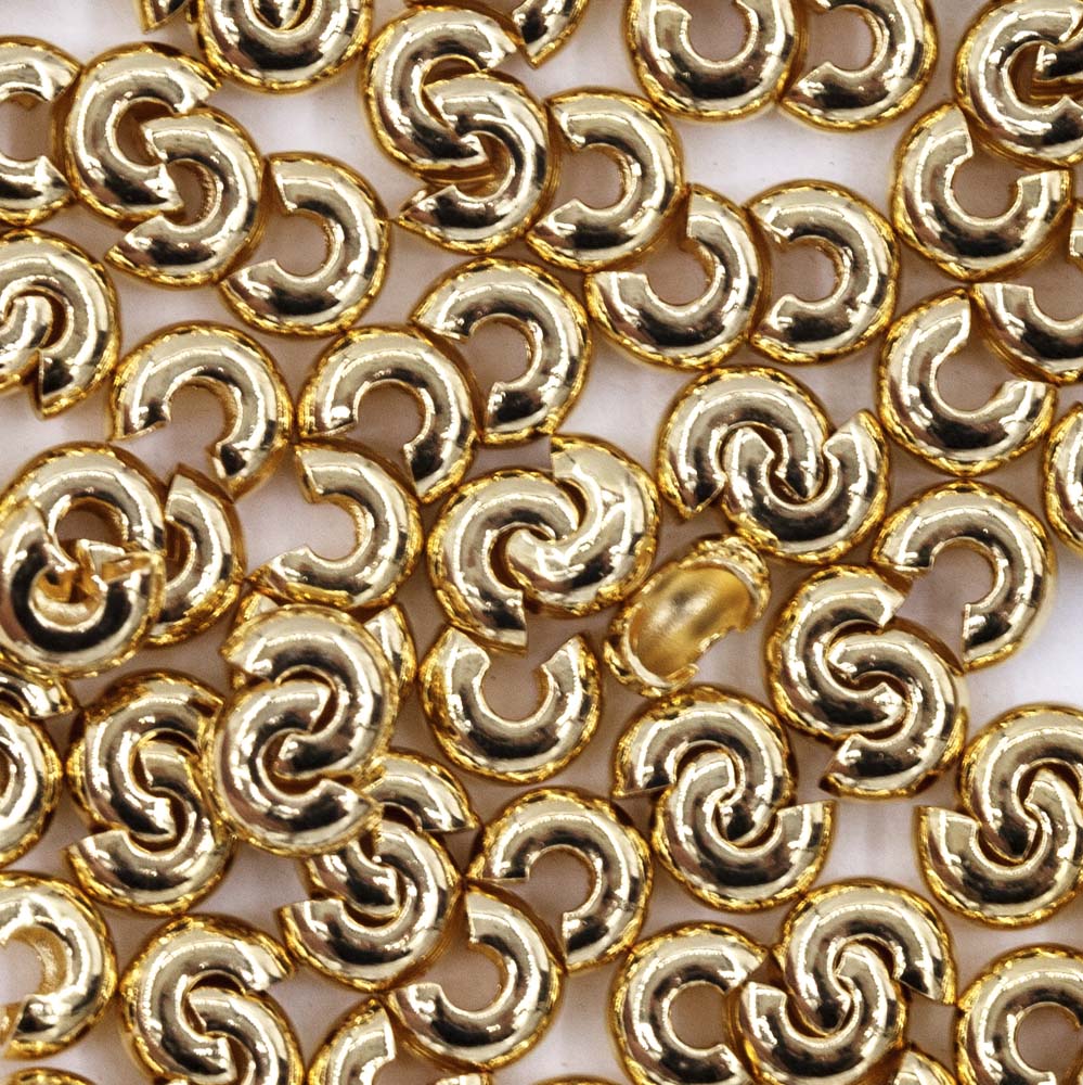 4FI169-2G: Crimp Cover Gold 4mm NF 50pc