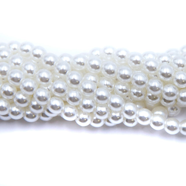 4GP612: CZ Glass Pearl White 4mm - 600PC