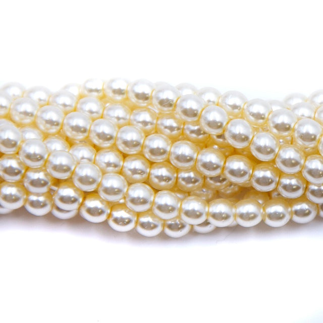 4GP614: CZ Glass Pearl Cream 4mm 600PC