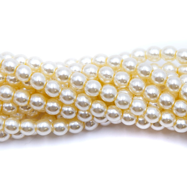 4GP614R: CZ Glass Pearl Cream 4mm-100PC