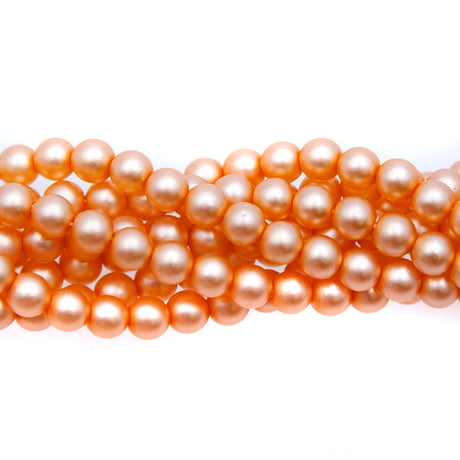 4GP632-MR: CZ Round Silk Pearl LT Orange 4mm-100PC