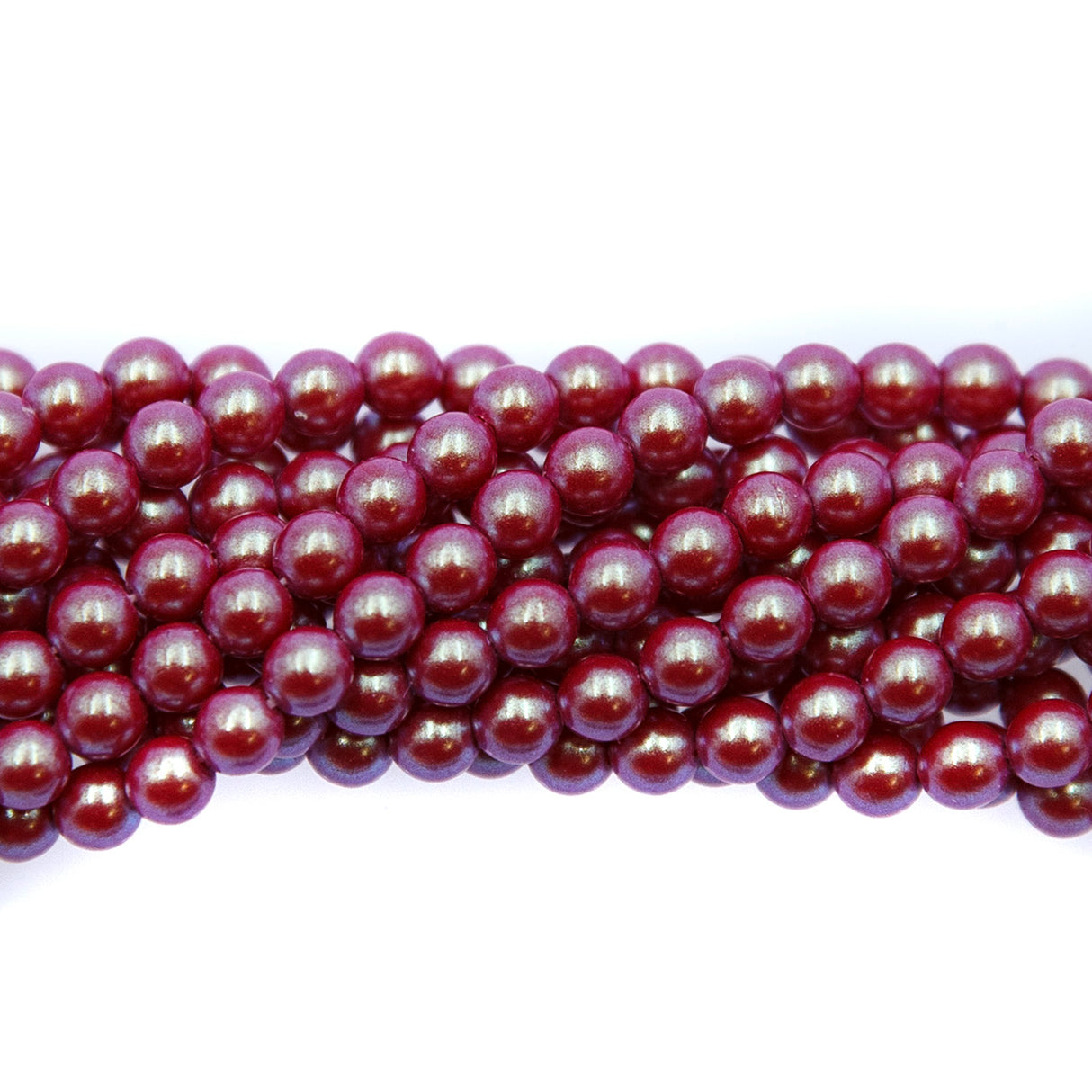 4GP645-IR: CZ Glass Pearl Iridescent Red 4mm-100PC