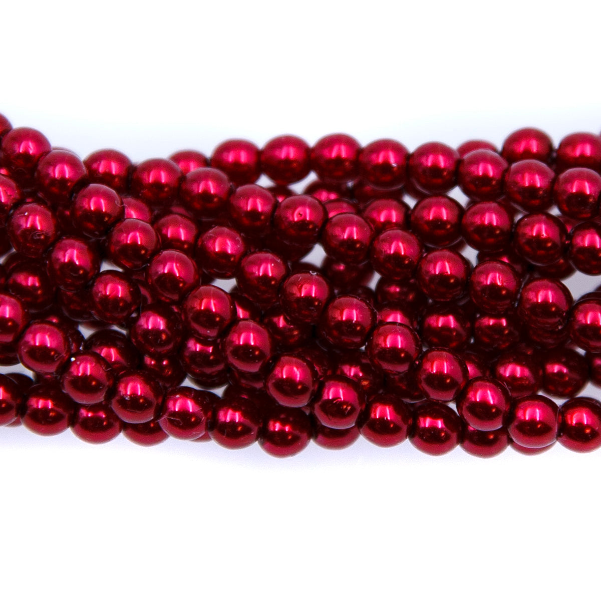 4GP646: CZ Round Pearl DK Red 4mm 600PC