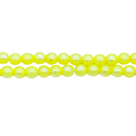4RD621-N3: CZ Round Yellow Silk Neon Pearl 4mm 540PC