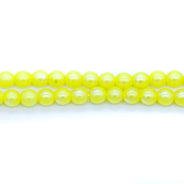 4RD621-N3R: CZ Round Yellow Silk Neon Pearl 4mm-60PC
