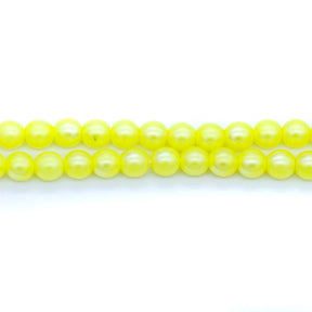 4RD621-N3R: CZ Round Yellow Silk Neon Pearl 4mm-60PC