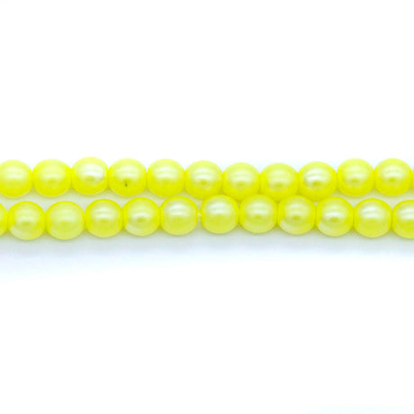 4RD621-N3R: CZ Round Yellow Silk Neon Pearl 4mm-60PC