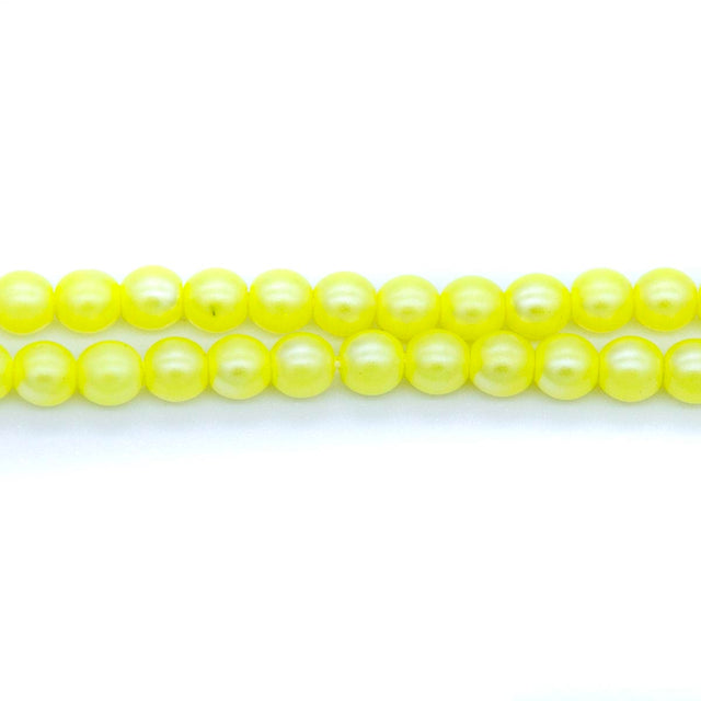 4RD621-N3R: CZ Round Yellow Silk Neon Pearl 4mm-60PC
