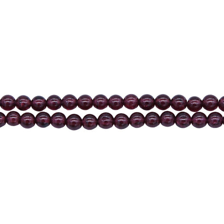 4ST418: Garnet Smooth Round 4mm - 15 Inch