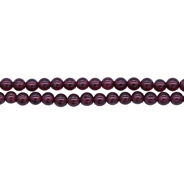4ST418: Garnet Smooth Round 4mm - 15 Inch