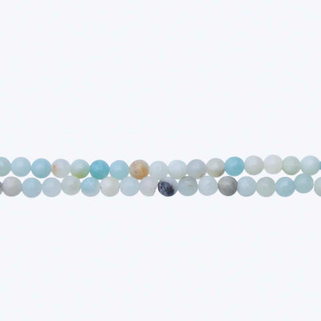4ST436-G: Gold and Black Amazonite Round 4mm 15"