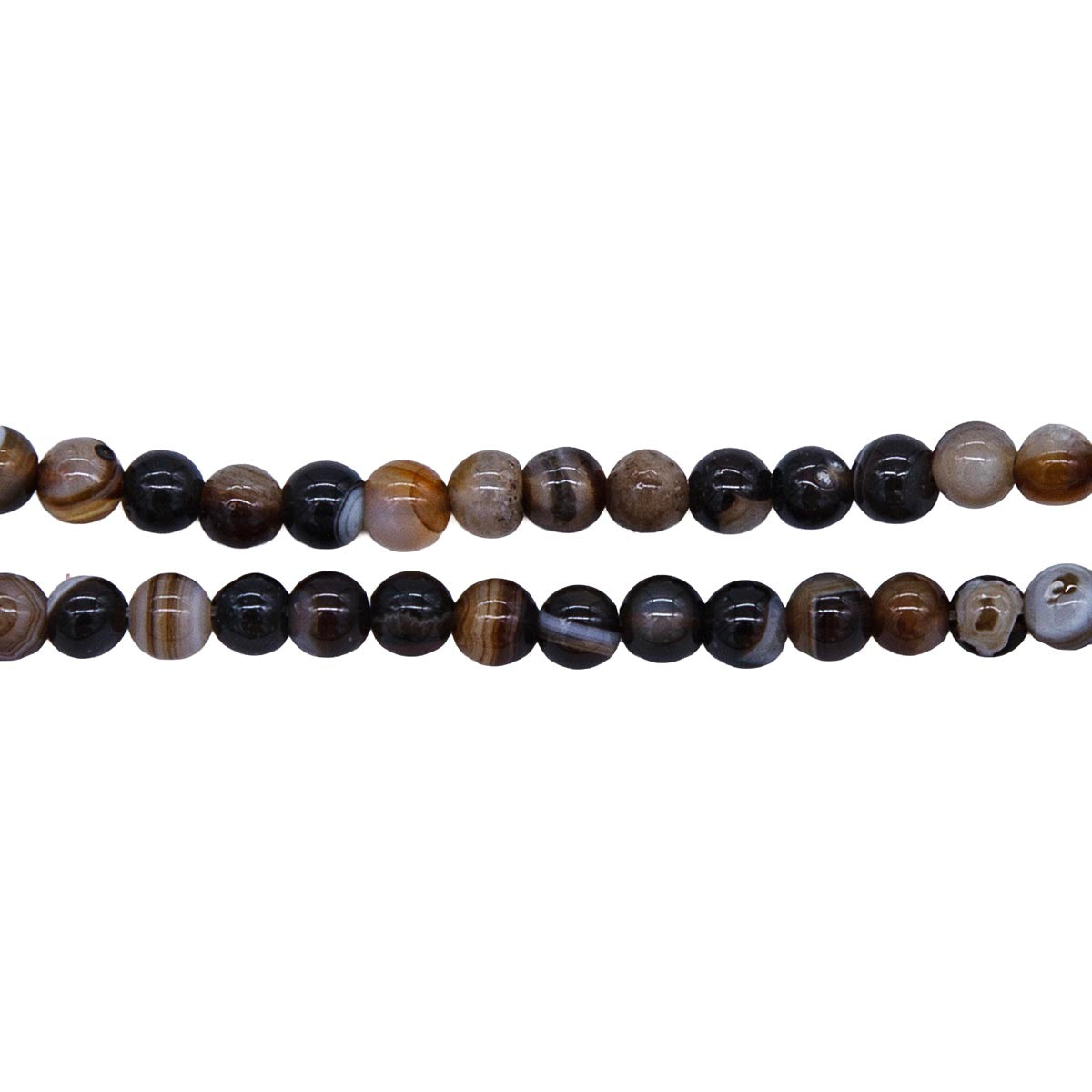 4ST458-R: Brown Banded Agate Round 4mm
