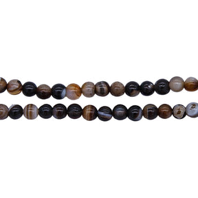 4ST458-R: Brown Banded Agate Round 4mm