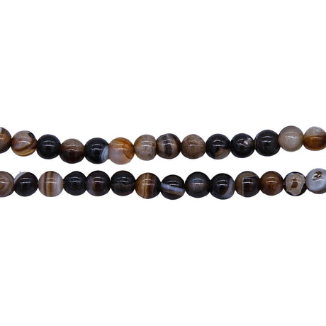 4ST458-R: Brown Banded Agate Round 4mm