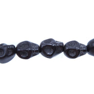 4ST50-BK: 8x7mm Black Magnesite Skull Beads 15.5"