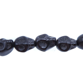 4ST50-BK: 8x7mm Black Magnesite Skull Beads 15.5"