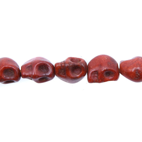 4ST50-CO: 8x7mm Coffee Magnesite Skull Beads 15.5"