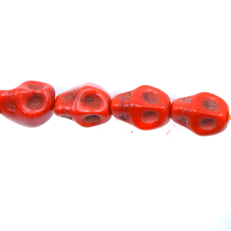 4ST50-O: 8x7mm Orange Magnesite Skull Beads 15.5"