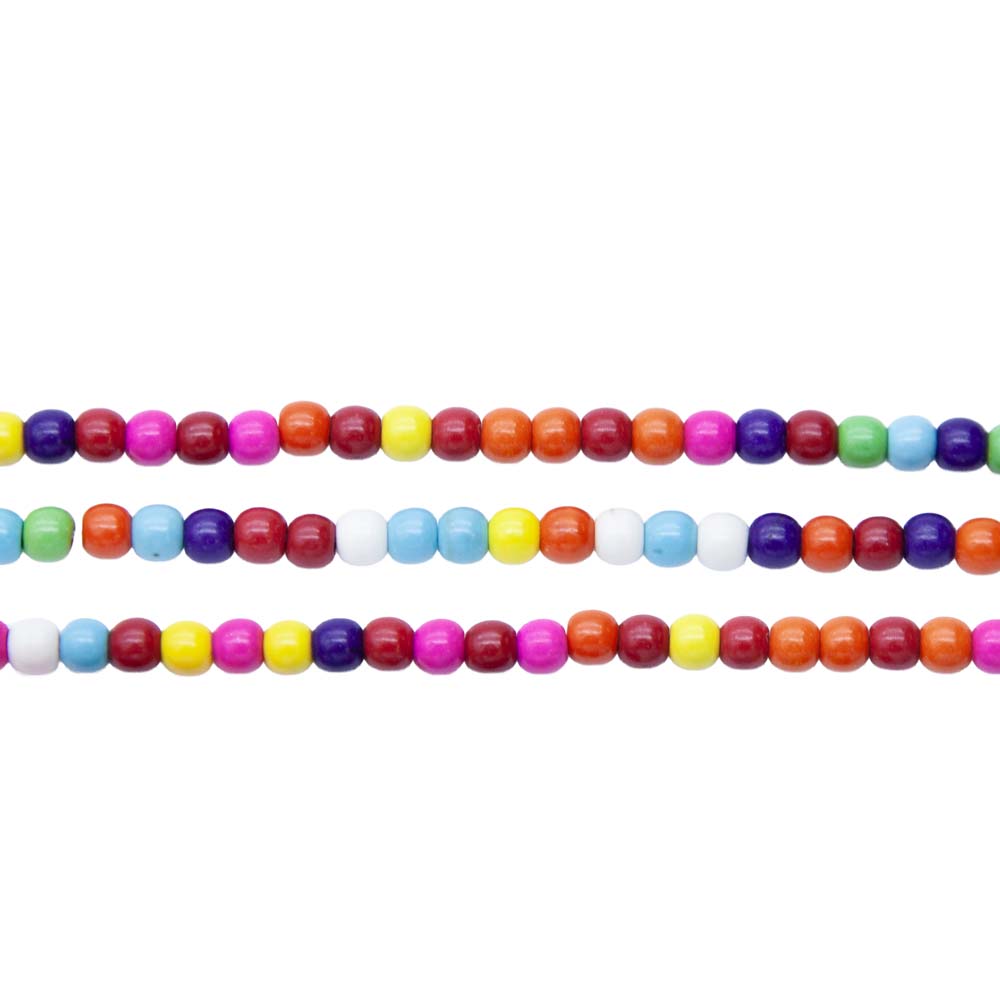 4ST612-MX: Magnesite Round Beads Mix 4mm 15.5"