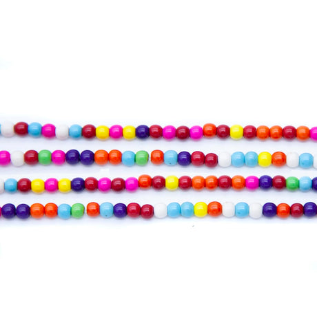 4ST612-MX: Magnesite Round Beads Mix 4mm 15.5"