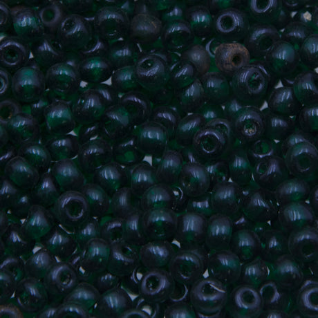 4SV100-18: Vintage Venetian Seed Bead Tr Very Dark Green 4/0
