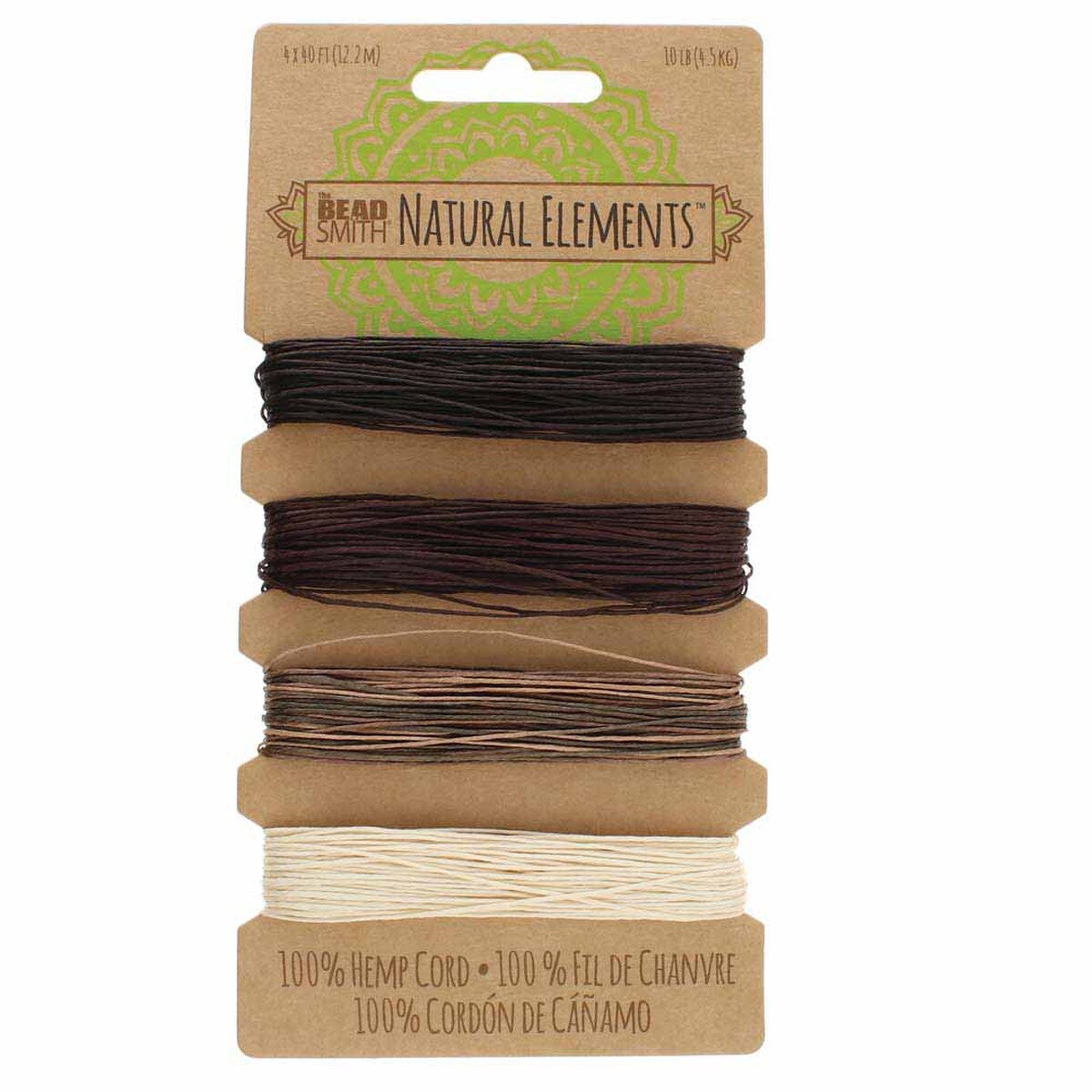 4TH525-NA: Hemp .55mm 4 Color Neutral 10lbs 40ft EA