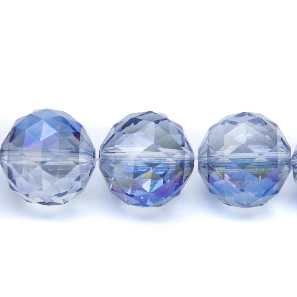 24CD506: China Crystal Faceted Round Blue AB 24mm