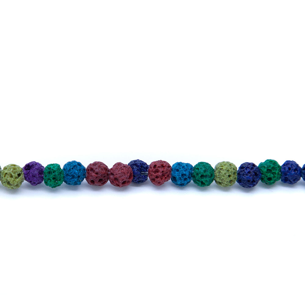 ST5702-4X: Mixed Lava Rock Unwaxed 4mm 15.5in Strand