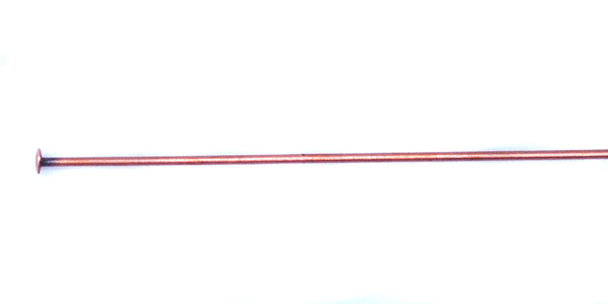 50FI61-AC: Brass Head Pin Ant Copper 50mm 50 Pieces