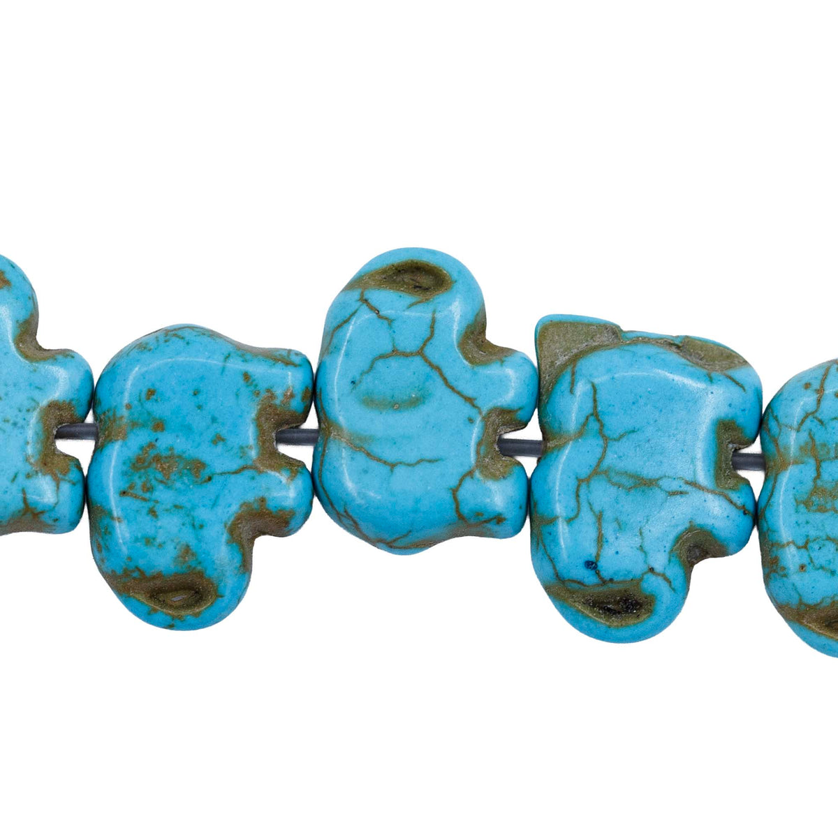 51ST612-B: Magnesite Elephant Beads Blue 10x15mm 15.5"