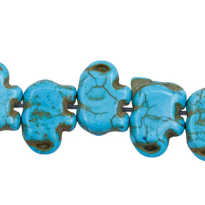 51ST612-B: Magnesite Elephant Beads Blue 10x15mm 15.5"