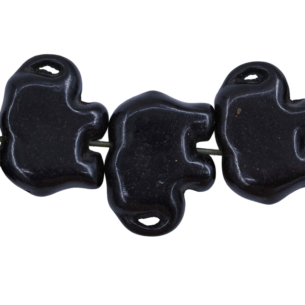 52ST612-BK: Magnesite Elephant Beads Black 15x20mm 15.5"