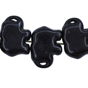 52ST612-BK: Magnesite Elephant Beads Black 15x20mm 15.5"