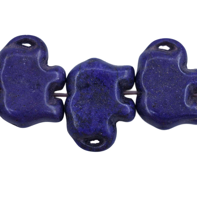 52ST612-DB: Magnesite Elephant Beads Lapis 15x20mm 15.5"