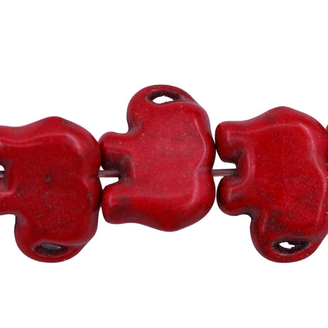 52ST612-R: Magnesite Elephant Beads Red 15x20mm 15.5"