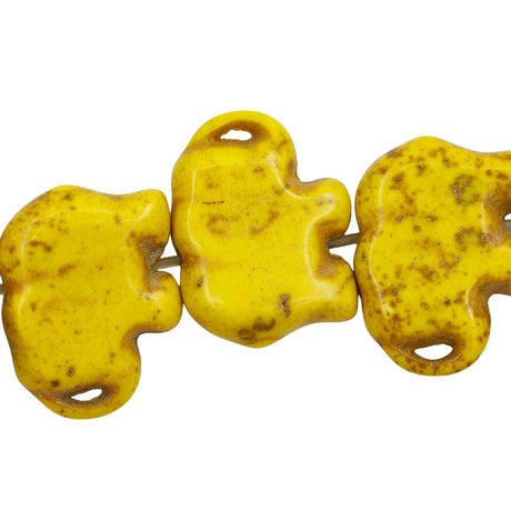 52ST612-Y: Magnesite Elephant Beads Yellow 15x20mm 15.5"