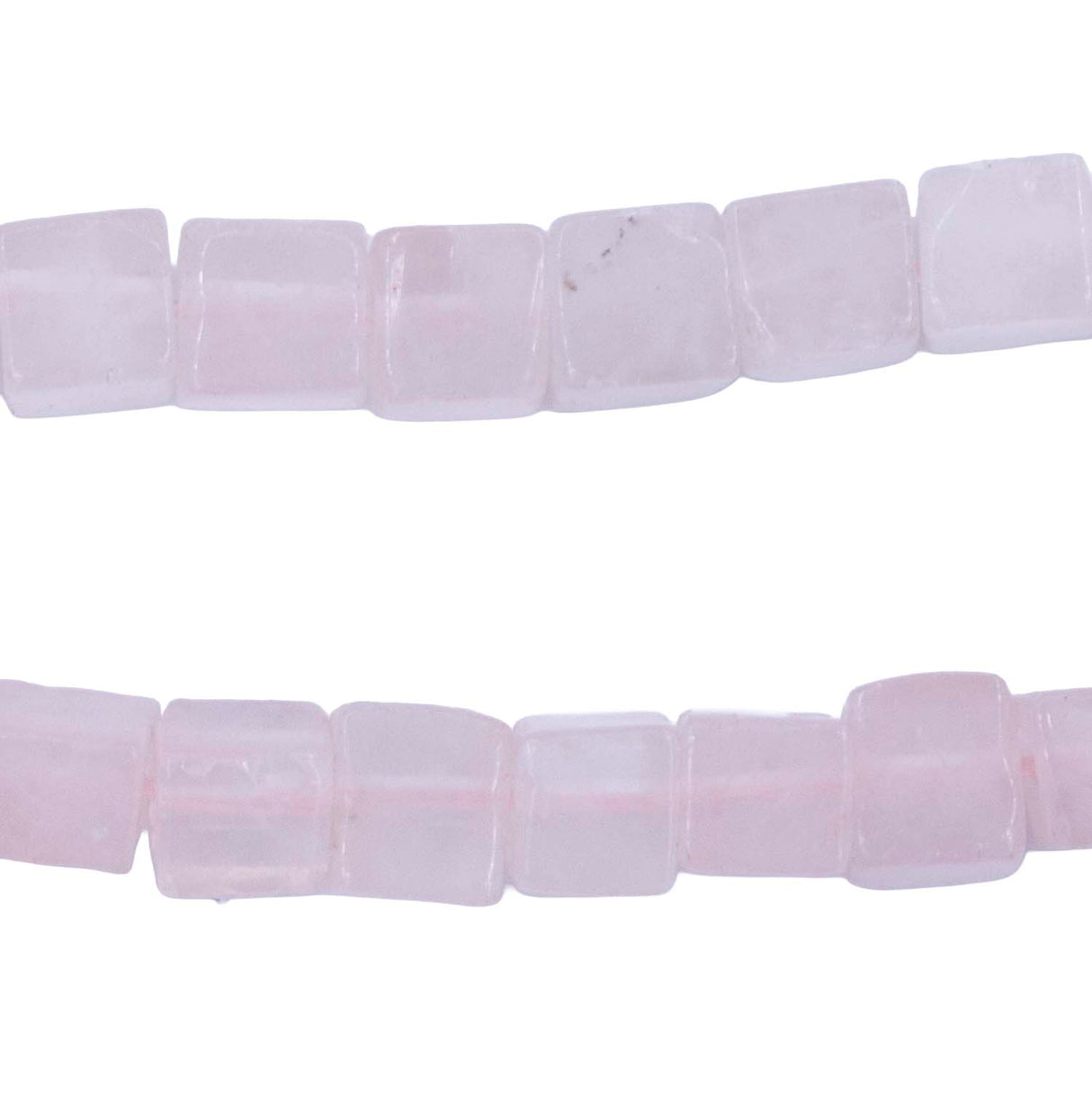 54ST402: Natural Rose Quartz Smooth Cube Beads 4-4.5mm 16"