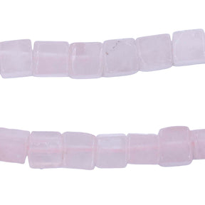 54ST402: Natural Rose Quartz Smooth Cube Beads 4-4.5mm 16"