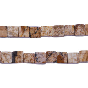 54ST417: Natural Picture Jasper Cube Beads 3.5mm 16"