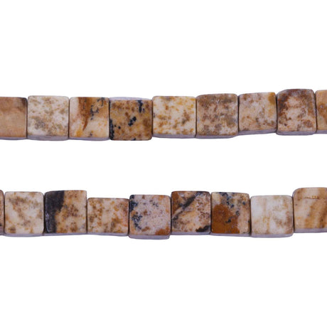 54ST417: Natural Picture Jasper Cube Beads 3.5mm 16"