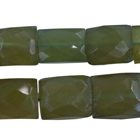 55ST4007-OG: Natural Olive Green Chalcedony Facet Rectangle 9x9-11x14mm