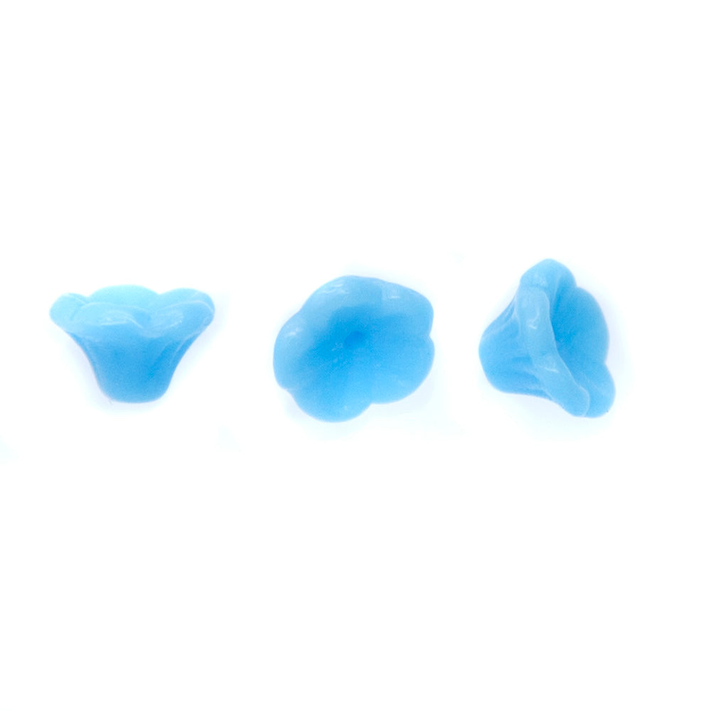 57FL164: CZ Flower Turquoise Blue 5x7mm 25 Pieces